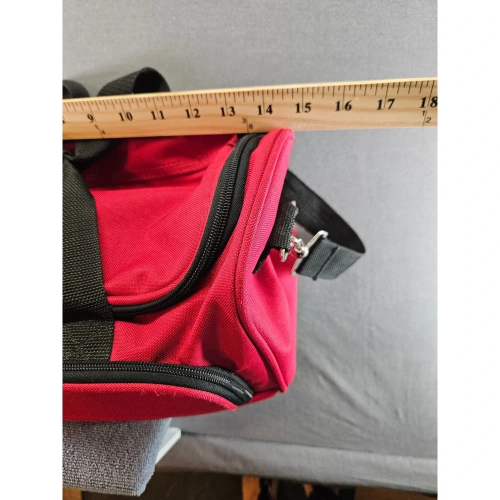 Pierre Cardin Red Canvas Duffel Bag Weekend Travel Gym Carry On (sku 153)